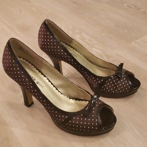 Madden Girl brown polka dot heels size 8.5